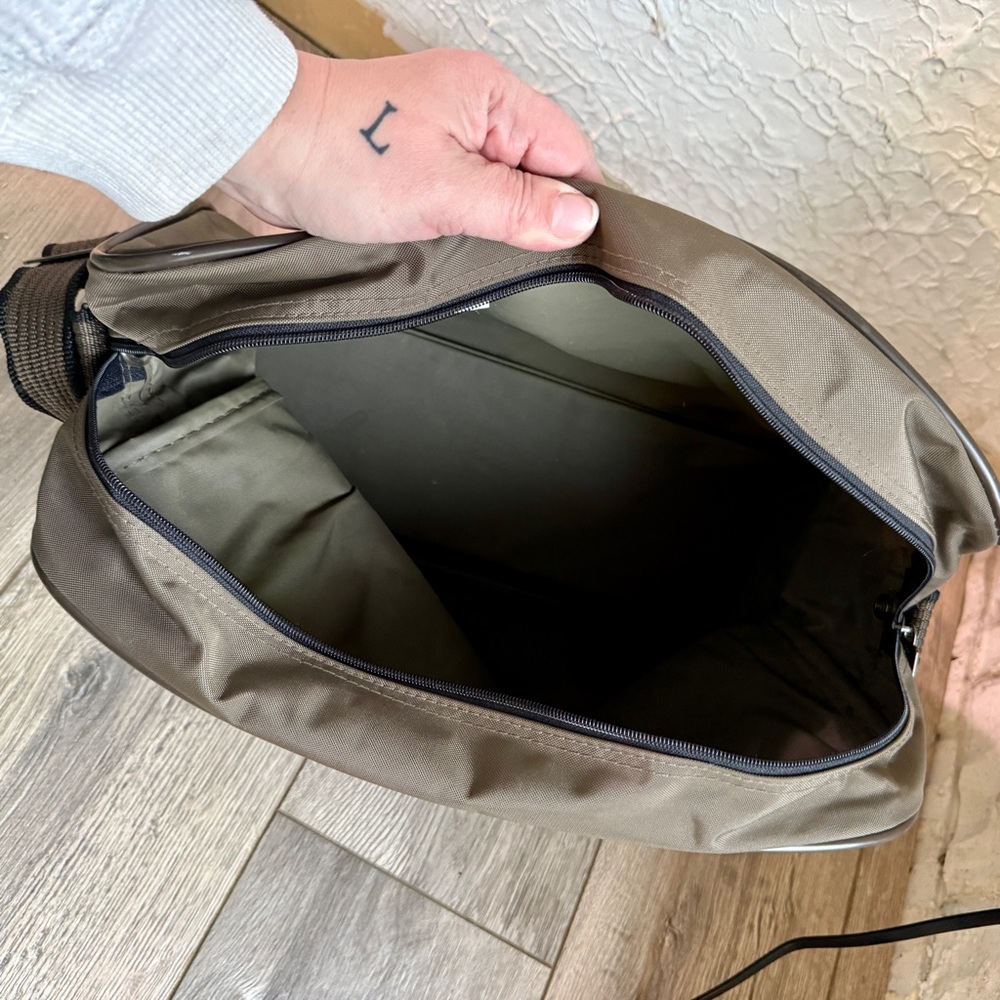 Olive and Brown Men's Messenger Bag - Picture 9 of 11